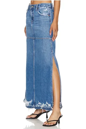RE/DONE Mid Rise Split Skirt