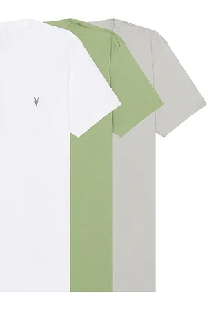 AllSaints Tonic Short Sleeve Crew Neck Tee 3 Pack White Green & Grey
