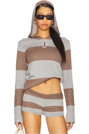 Jaded London Stripe Knitted Rugby Top With Hood