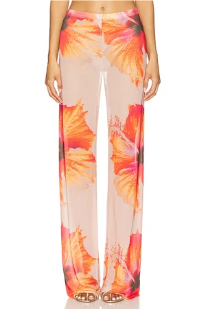 GOOD AMERICAN Gauze Mesh Wide Leg Pant