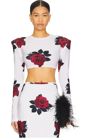 Norma Kamali Shoulder Pad Crop Top
