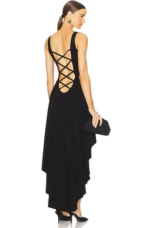 Norma Kamali Hi Low Sleeveless Gown