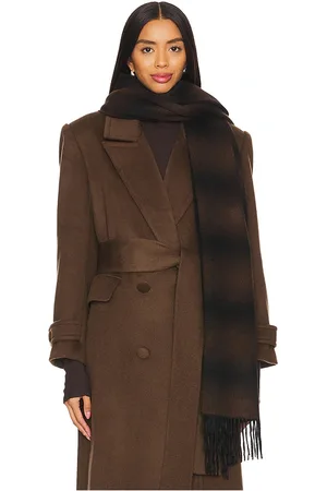 Vince Cashmere Double Face Shadow Plaid Scarf