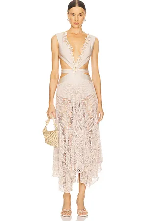 PATBO X Camila Coelho Seashell Lycra Plunge Beach Dress
