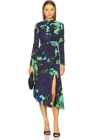 AMUR Milani Printed Midi Dress