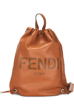 SIEDRES Fendi Logo Embossed Drawstring Backpack