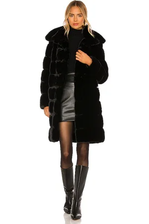 Adrienne Landau Faux Fur Long Coat