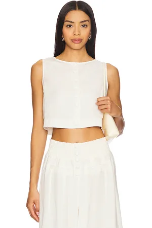 WeWoreWhat Boxy Linen Boatneck Top