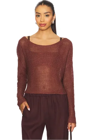 ENZA COSTA Linen Open Knit Bateau Sweater