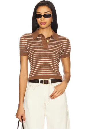 Lovers And Friends Camelia Stripe Short Sleeve Polo