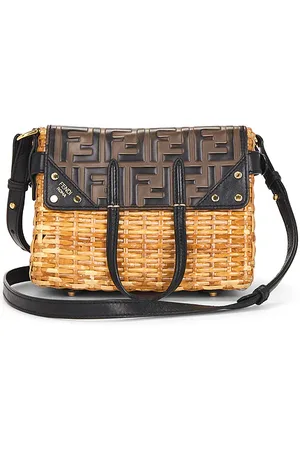 SIEDRES Fendi Wicker FF Mini Flip Shoulder Bag