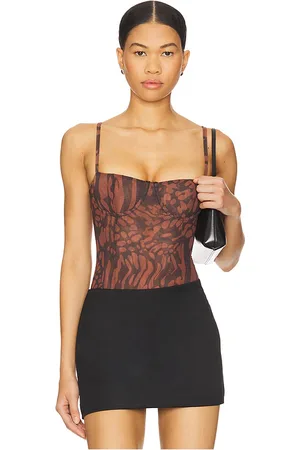GOOD AMERICAN Mesh Bustier Bodysuit