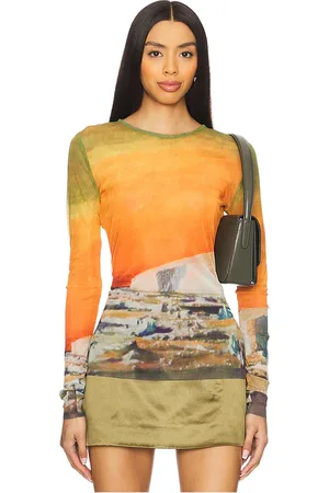 MONSE Printed Mesh Top