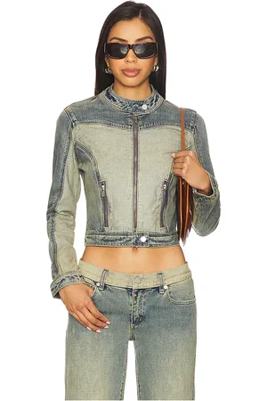 ABrand Roxie Denim Moto Jacket