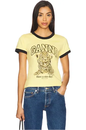 Ganni X Revolve Basic Jersey Baby Tiger Relaxed T- Shirt