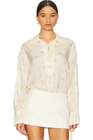 Ganni X REVOLVE Printed Viscose Habotai Tie String Shirt