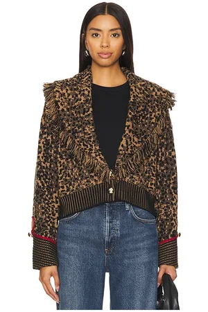 HAYLEY MENZIES Leopard Jacquard Cardi Bomber