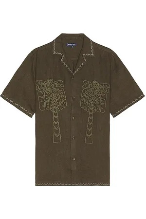 Frescobol Carioca Flavio Palmeira Embroidered Linen Shirt