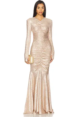 Norma Kamali Long Sleeve Fishtail Gown