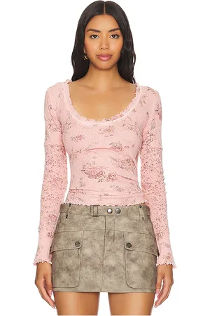Free People X We The Free Clover Printed Thermal Top