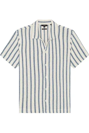 Vince Beach Stripe Knit Button Down Shirt