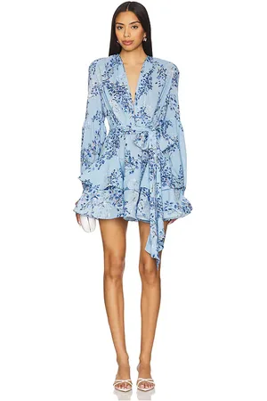 Bronx and Banco Bedouin Blue Poppy Mini Dress . Size L (also S, XS).