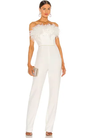 Bronx and Banco Lola Blanc Feather Jumpsuit . Size L (also XS).