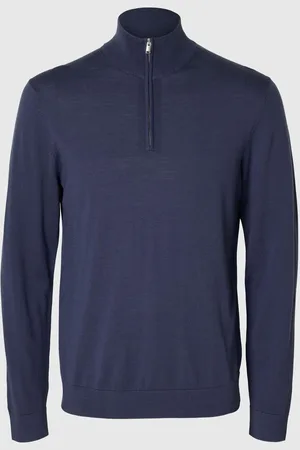 SELECTED Sweter Z Krótkim Zamkiem