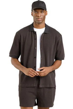 Dedicated Shirt Falkvik Waffle Phantom Black