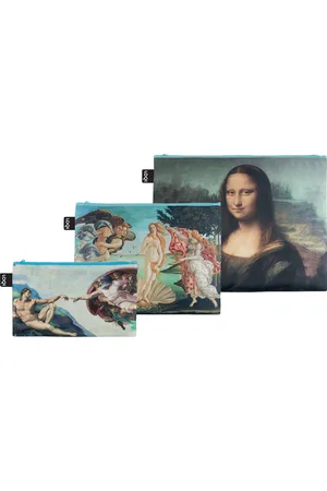 Loqi Michelangelo, Botticelli, Da Vinci Recycled Zip Pockets
