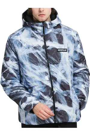 Caterpillar Allover Print Outdoor Jacket Blue