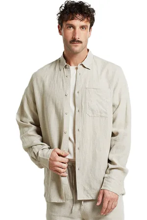 Dedicated Shirt Rute Linen Ecru