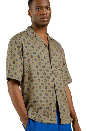 Dedicated Shirt Marstrand Medallion Ditsy Green