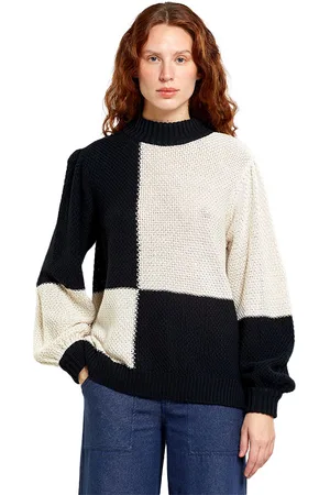 Dedicated Sweater Knitted Rutbo Blocks Black/Vanilla White