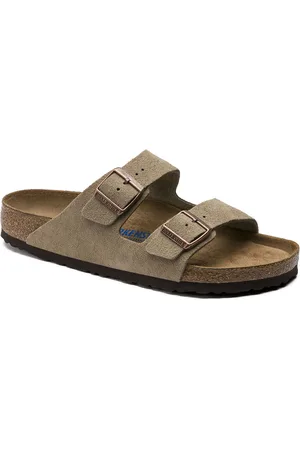 Birkenstock Arizona Soft Footbed Suede Leather Taupe Narrow Fit