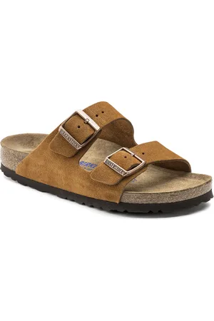 Birkenstock Arizona Soft Footbed Suede Leather Mink Narrow Fit