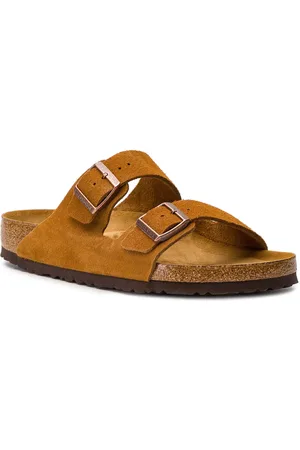 Birkenstock Arizona Soft Footbed Suede Leather Narrow Fit Mink