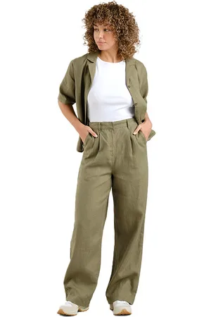 Dedicated Pants Vickleby Linen Leaf Green
