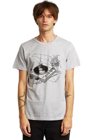 Dedicated T-shirt Stockholm Coffee Vinyl Grey Melange