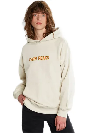 Dedicated Hoodie Sundborn Twin Peaks Logo Oat White