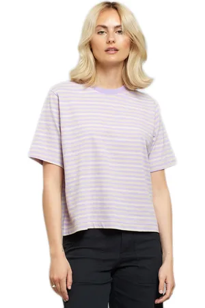 Dedicated T-shirt Vadstena Rose Purple/Vanilla White