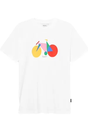 Dedicated T-shirt Stockholm Paper Cut Bike White