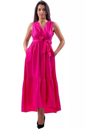 Fracomina Kobieta Sukienki koktajlowe i wieczorowe - Cotton Poplin Midi Sleeveless Dress - Fj23Sd3004W40001 , female