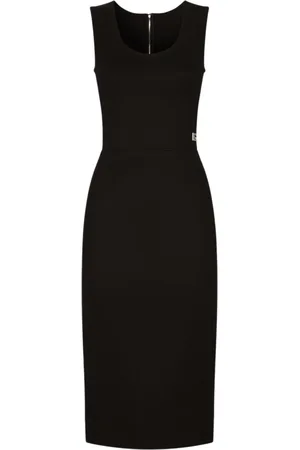 Dolce & Gabbana Sukienki, Kobieta, Czarny, 2XS, Stylowa Sukienka Midi na Dzień