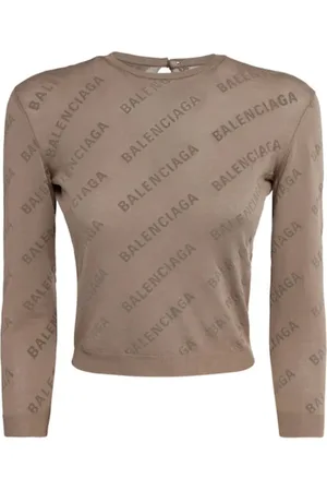 Balenciaga Koszulki, Kobieta, brązowy, S, Len, Bluza