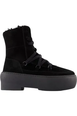 Gia Borghini Buty, Kobieta, Czarny, 40 EU, Bawełna, Masywne, jedyne koronkowe Buty w skórze czarny