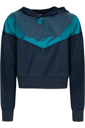 Juicy Couture Bluzy, Kobieta, Niebieski, L, Bawełna, Luźna Bluza Treningowa z Kapturem