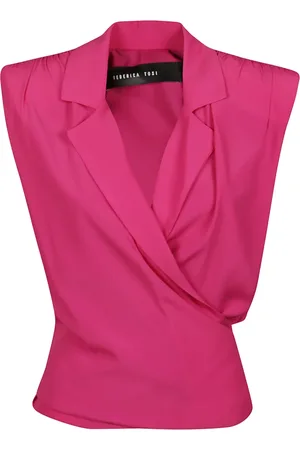 FEDERICA TOSI Koszulki, Kobieta, Różowy, S, Shoulder PAD Tank TOP