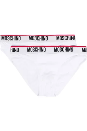 Moschino Bielizna, Mężczyzna, Biały, L, Białe elastyczne bokserki z logo z bawełny