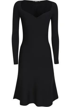 Stella McCartney Sukienki, Kobieta, Czarny, S, Poliester, Romantyczna czarna sukienka midi